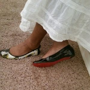 Christian Louboutin Black Graffiti flats